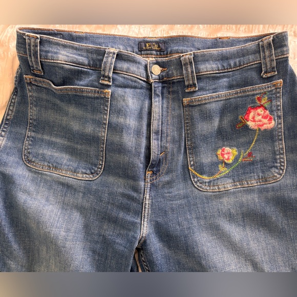 Ralph Lauren Blue Jeans with Floral Embroidery - Picture 1 of 11